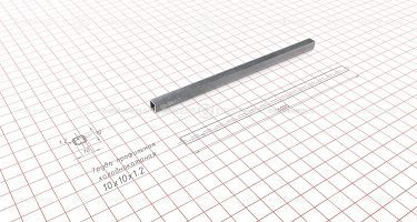 Труба профильная холоднокатаная 10х10х1,2 изображение и чертёж