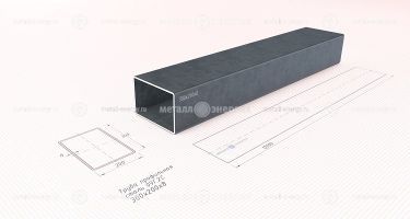 Труба профильная 09Г2С 300х200х8 изображение и чертёж
