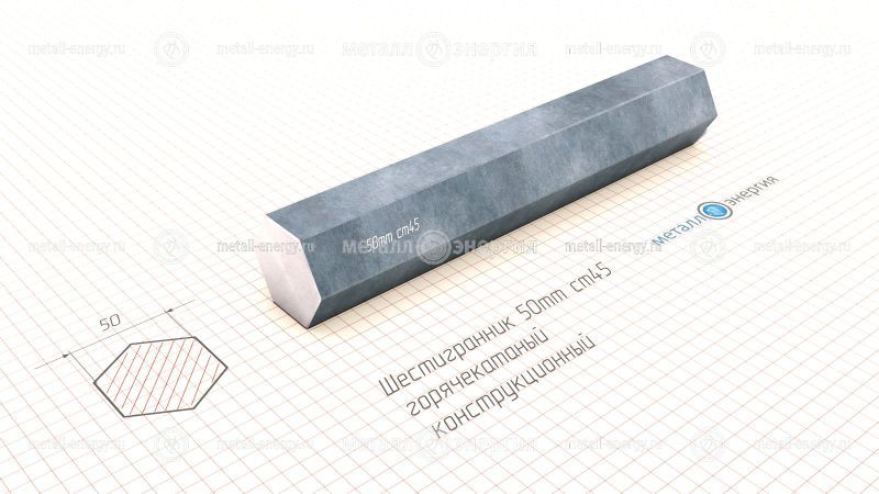 Шестигранник горячекатаный 50 изображение чертёж
