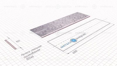 Полоса оцинкованная 100х6 изображение и чертёж