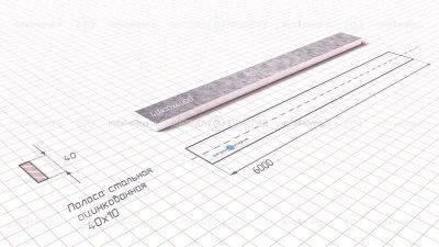 Полоса оцинкованная 40х10 изображение и чертёж