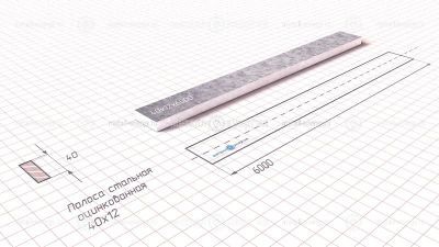 Полоса оцинкованная 40х12 изображение и чертёж