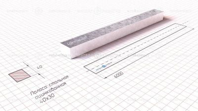 Полоса оцинкованная 40х30 изображение и чертёж