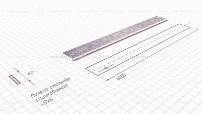 Полоса оцинкованная 40х6 изображение и чертёж