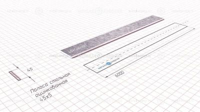 Полоса оцинкованная 45х5 изображение и чертёж