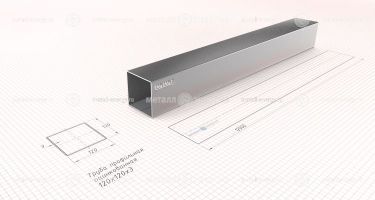 Труба профильная оцинкованная 120х120х3 изображение и чертёж