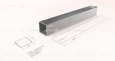 Труба профильная оцинкованная 120х120х4 изображение и чертёж