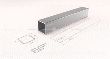 Труба профильная оцинкованная 150х150х8 изображение и чертёж