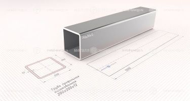 Труба профильная оцинкованная 200х200х12 изображение и чертёж