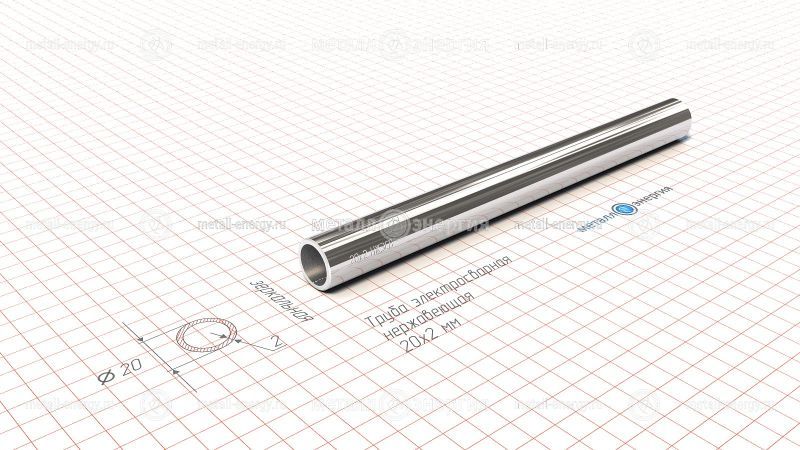 Труба электросварная нержавеющая 20х2 изображение чертёж