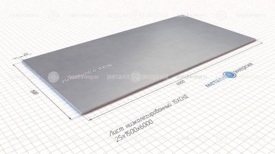 Лист 10ХСНД 25х1500х6000 изображение и чертёж